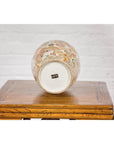 Vintage Japanese Kutani Style Vase with Flowers and Butterflies, Orange and Gold