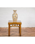 Vintage Japanese Kutani Style Vase with Flowers and Butterflies, Orange and Gold