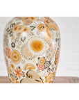 Vintage Japanese Kutani Style Vase with Flowers and Butterflies, Orange and Gold