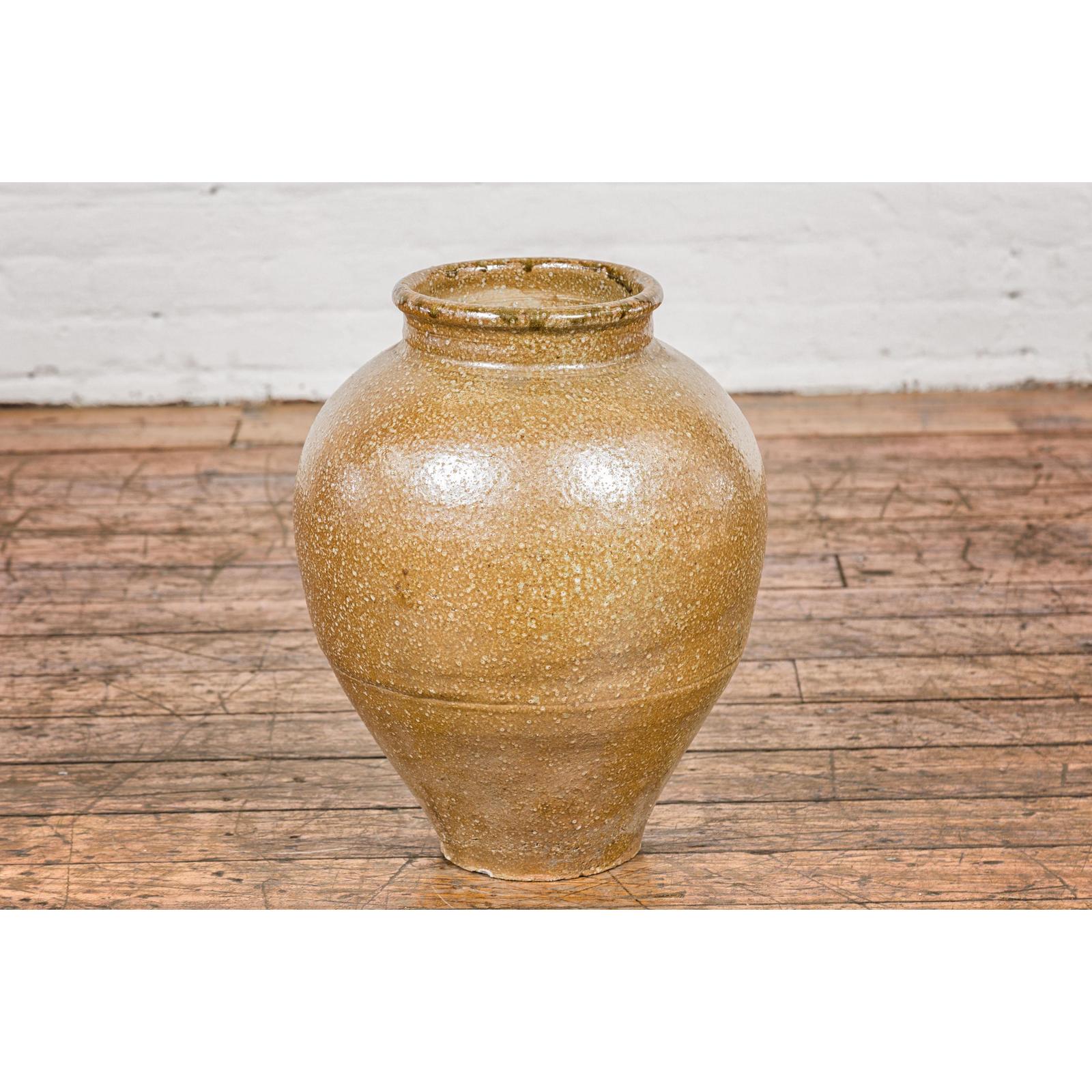 Taishō Period Two-Tone Sand Glaze Vase with Textured Finish