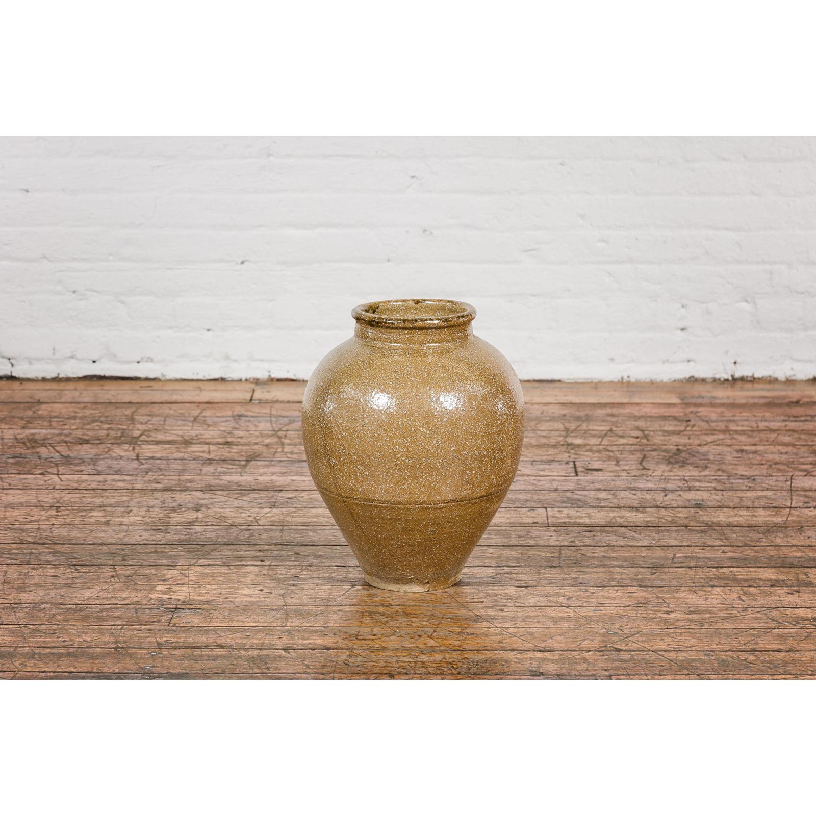 Taishō Period Two-Tone Sand Glaze Vase with Textured Finish