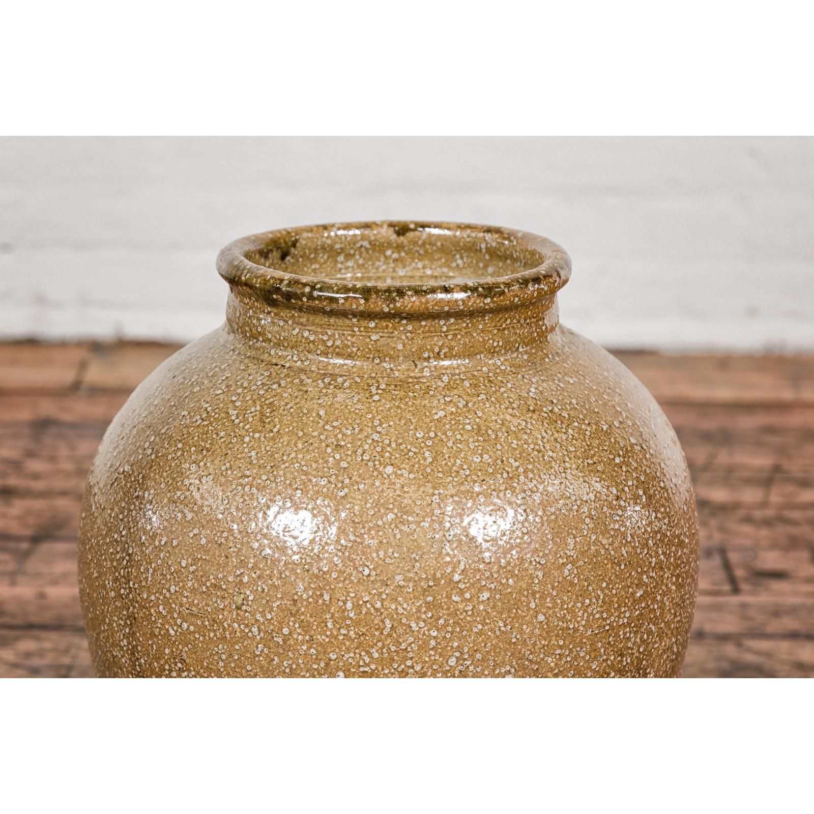 Taishō Period Two-Tone Sand Glaze Vase with Textured Finish