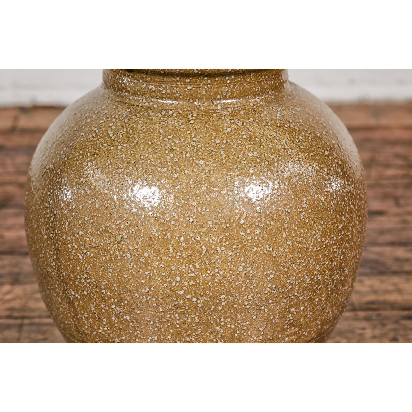 Taishō Period Two-Tone Sand Glaze Vase with Textured Finish