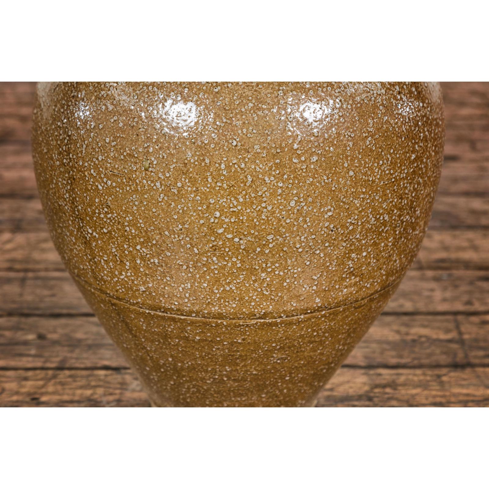 Taishō Period Two-Tone Sand Glaze Vase with Textured Finish