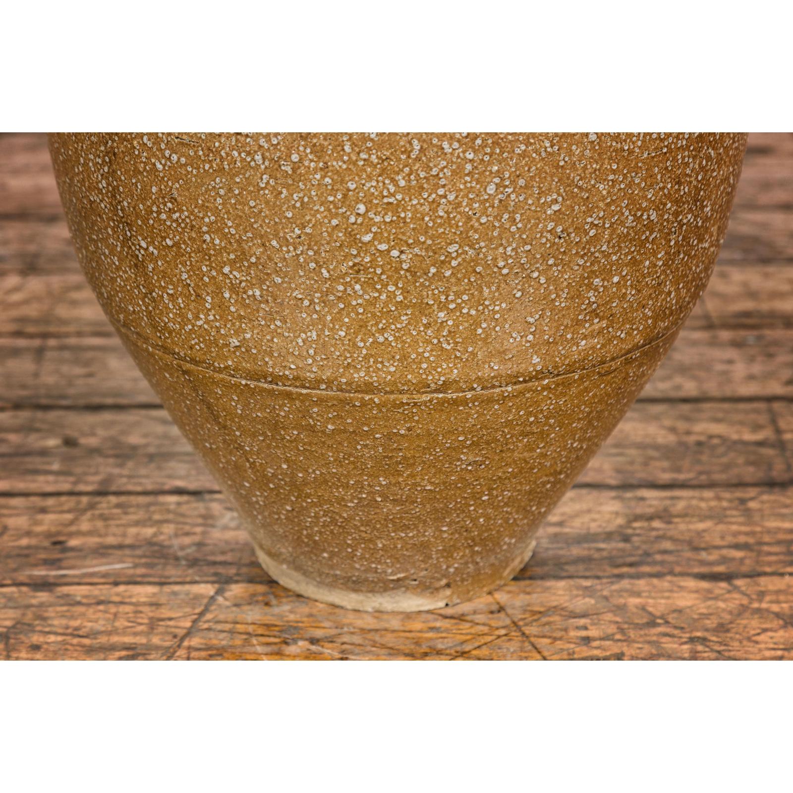 Taishō Period Two-Tone Sand Glaze Vase with Textured Finish