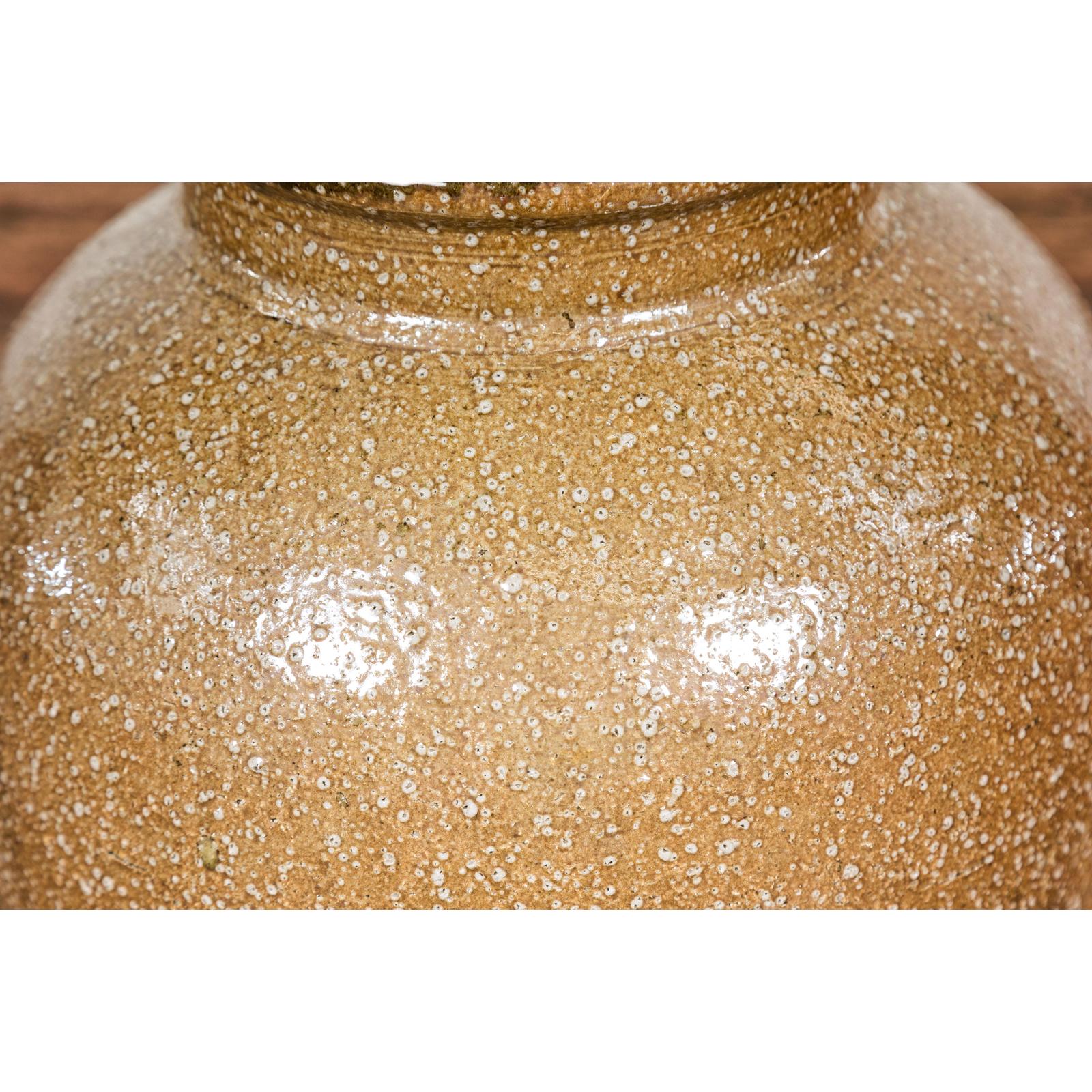 Taishō Period Two-Tone Sand Glaze Vase with Textured Finish