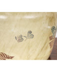 Antique Mustard Glazed Ceramic Planter with Butterfly Decor