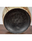 Antique Mustard Glazed Ceramic Planter with Butterfly Decor