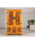 Late Qing Dynasty Two-Tone Burl Wood and Elmwood Compound Cabinet