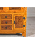Late Qing Dynasty Two-Tone Burl Wood and Elmwood Compound Cabinet