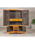 Late Qing Dynasty Two-Tone Burl Wood and Elmwood Compound Cabinet