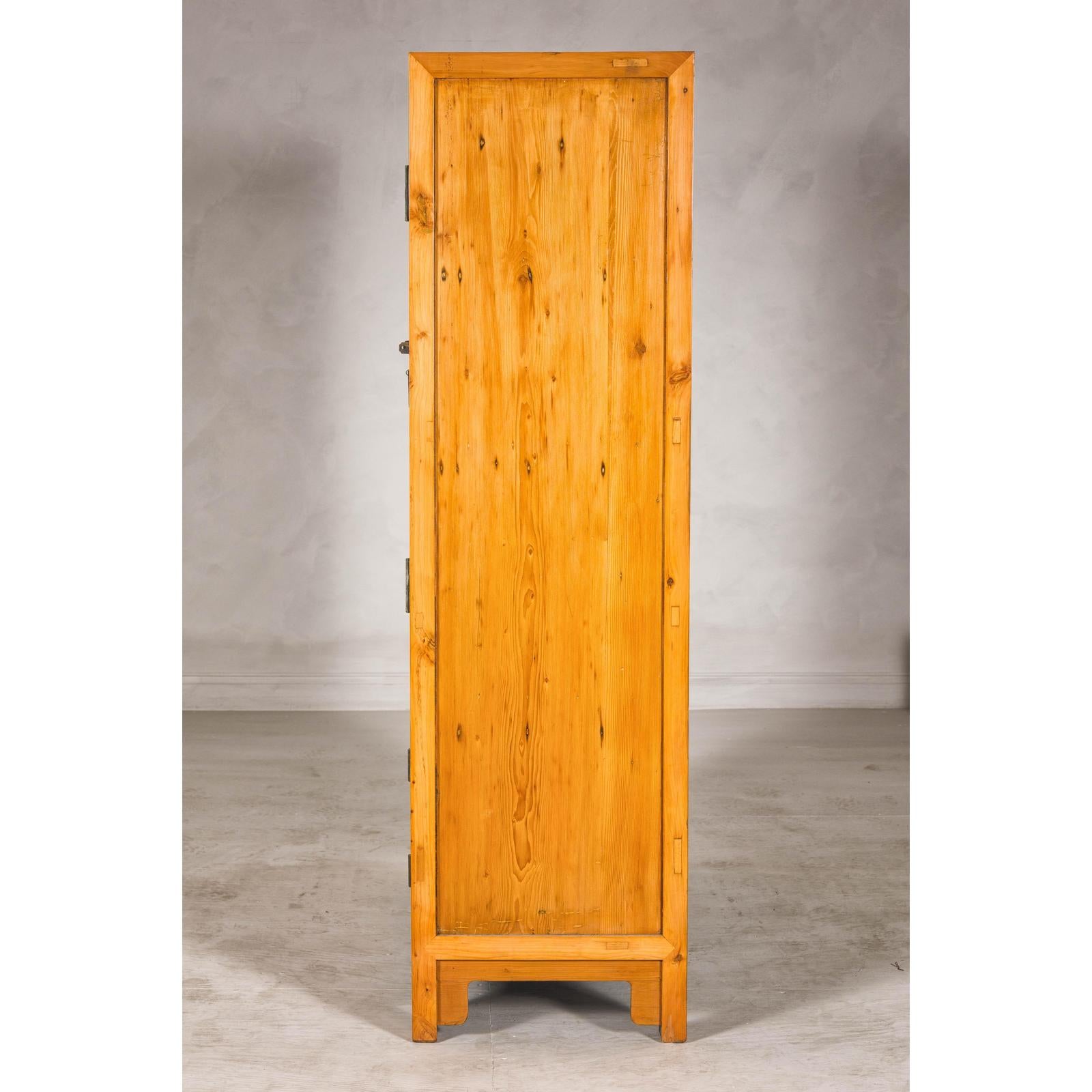 Late Qing Dynasty Two-Tone Burl Wood and Elmwood Compound Cabinet