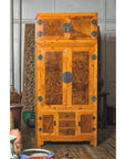 Late Qing Dynasty Two-Tone Burl Wood and Elmwood Compound Cabinet