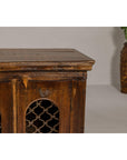 19th Century Wooden Side Cabinet with Arched Metal Grate Window Door-9. Asian & Chinese Furniture, Art, Antiques, Vintage Home Décor for sale at FEA Home