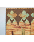 Vintage Venetian Scene Four-Panel Folding Screen with Nautical Motifs