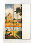 Hand-Painted Folding Screen with Romantic European Countryside and Architecture