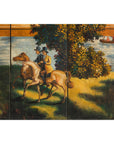 Hand-Painted Folding Screen with Romantic European Countryside and Architecture
