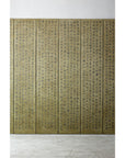 Vintage Six-Panel Calligraphy Screen Divider with Hand-Painted Inscriptions