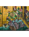 Vintage Mid Century Chinese Six-Panel Gold and Black Screen, SKU , image 10