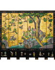 Vintage Mid Century Chinese Six-Panel Gold and Black Screen, SKU , image 2