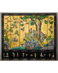 Vintage Mid Century Chinese Six-Panel Gold and Black Screen, SKU , image 3