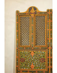 Mid-Century Fretwork Screen with Hand-Painted Details and Bold Colors