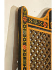 Mid-Century Fretwork Screen with Hand-Painted Details and Bold Colors