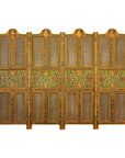 Mid-Century Fretwork Screen with Hand-Painted Details and Bold Colors