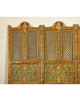 Mid-Century Fretwork Screen with Hand-Painted Details and Bold Colors