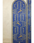 Art Deco Revival Folding Screen with Gilded Gazelles on Cobalt Blue Panels