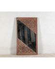 Antique Carved Hardwood Mirror with Floral Scrollwork, Early 20th Century