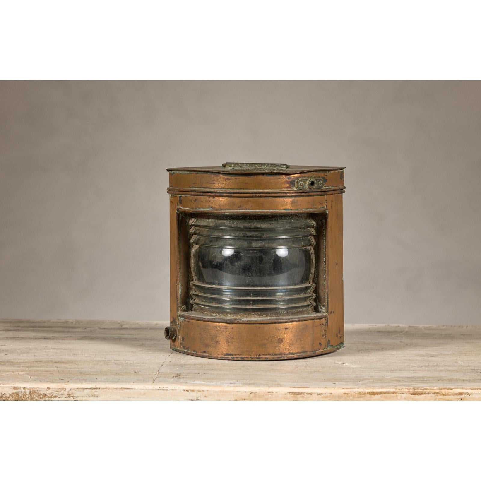 Nautical Tung Woo Starboard Ship Navigation Copper Lantern with Label