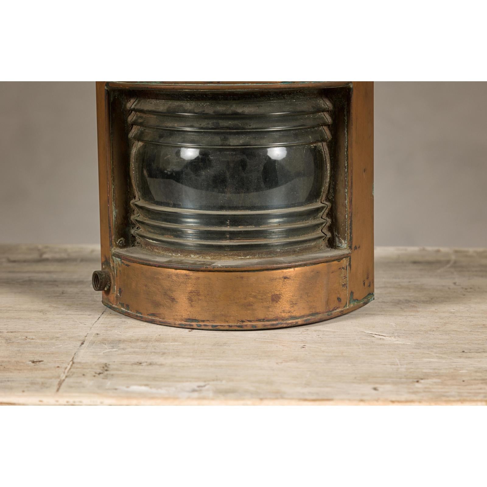 Nautical Tung Woo Starboard Ship Navigation Copper Lantern with Label