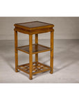 Three-Tier Accent Table with Geometric Shelf-9. Asian & Chinese Furniture, Art, Antiques, Vintage Home Décor for sale at FEA Home