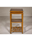 Three-Tier Accent Table with Geometric Shelf-12. Asian & Chinese Furniture, Art, Antiques, Vintage Home Décor for sale at FEA Home