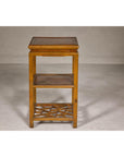 Three-Tier Accent Table with Geometric Shelf-3. Asian & Chinese Furniture, Art, Antiques, Vintage Home Décor for sale at FEA Home
