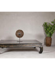 Low Kang Coffee Table with Black Distressed Finish