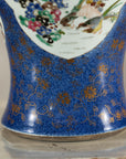 Vintage Hand-Painted Cobalt Blue Ginger Jar with Floral and Bird Motifs