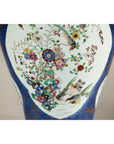 Vintage Hand-Painted Cobalt Blue Ginger Jar with Floral and Bird Motifs
