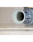Late Qing Blue-and-White Porcelain Vase with Intricate Geometric Motifs