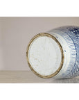 Late Qing Blue-and-White Porcelain Vase with Intricate Geometric Motifs