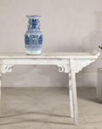Late Qing Blue-and-White Porcelain Vase with Intricate Geometric Motifs