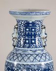 Late Qing Blue-and-White Porcelain Vase with Intricate Geometric Motifs