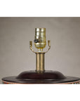 Pair of Round Hand-Painted Rose Medallion Table Lamps