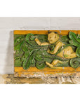 Qing Dynasty Tricolor Roof Fragment from a Temple Depicting a Boy Amidst Leaves