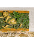 Qing Dynasty Tricolor Roof Fragment from a Temple Depicting a Boy Amidst Leaves