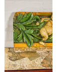 Qing Dynasty Tricolor Raised Relief Roof Fragment from Temple with Boy in Leaves