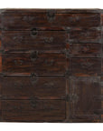Early Meiji Keyaki Sendai Isho-Dansu Chest with Iron Hardware and Storage