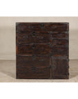 Early Meiji Keyaki Sendai Isho-Dansu Chest with Iron Hardware and Storage