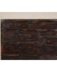 Early Meiji Keyaki Sendai Isho-Dansu Chest with Iron Hardware and Storage